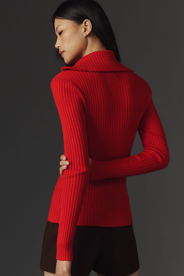 Maeve Fitted Half-Zip Sweater #1