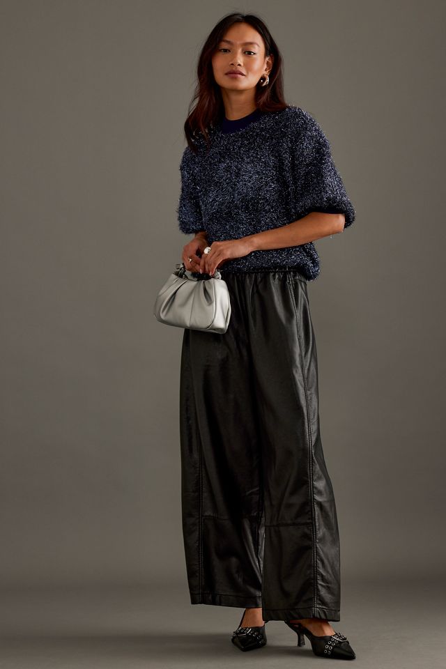 The Violetta Short-Sleeve Tinsel Sweater by Maeve #6