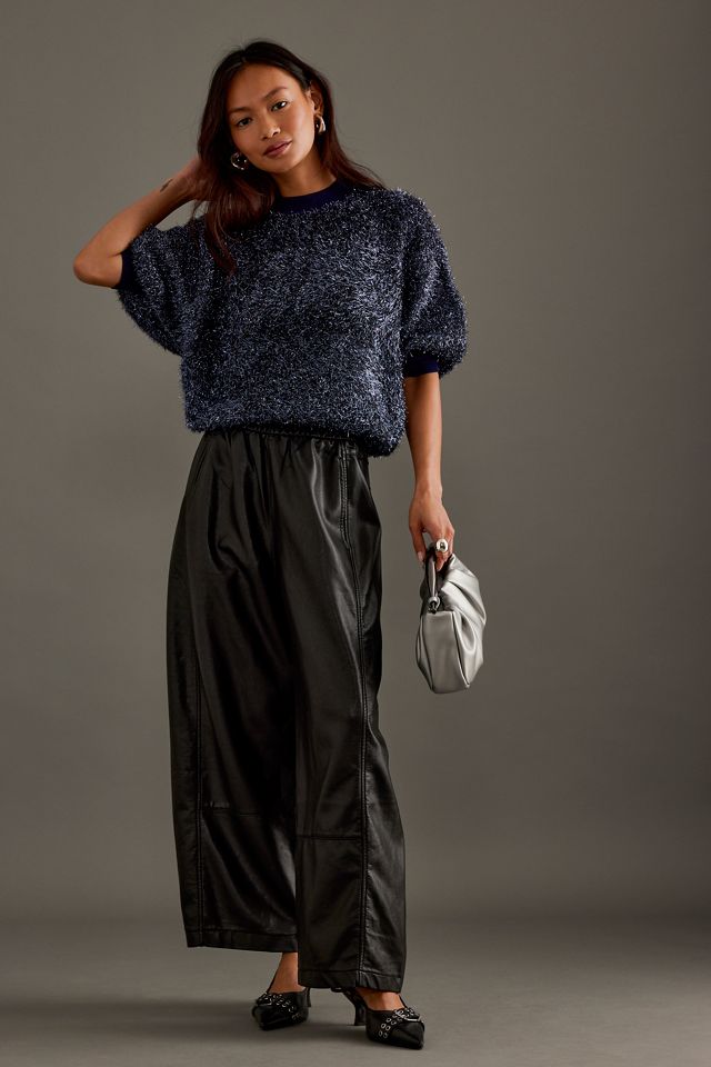 The Violetta Short-Sleeve Tinsel Sweater by Maeve #9
