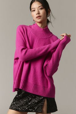 By Anthropologie The Gretchen Cosy Mock-neck Jumper In Pink