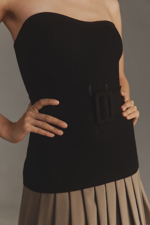 By Anthropologie Belted Knit Tube Top #3