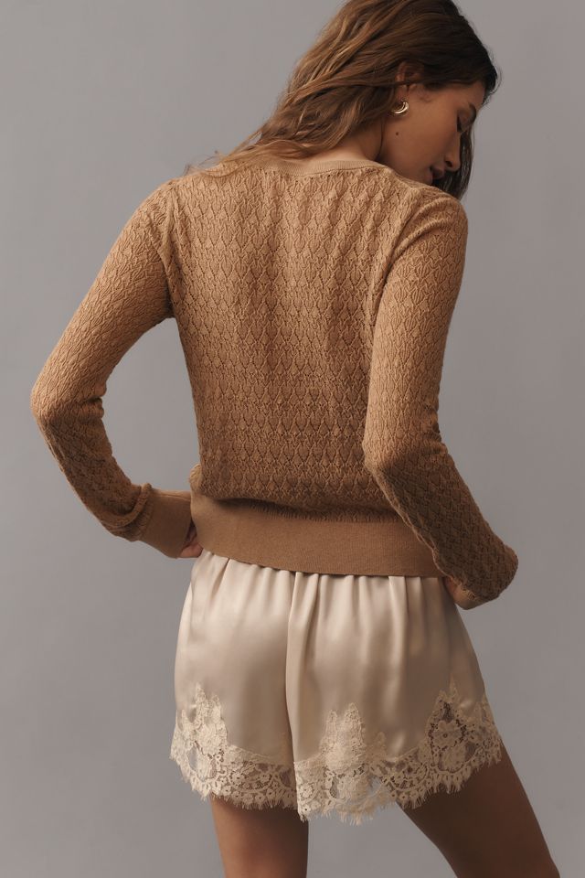 Cardigan en mélange de coton à manches longues Juliet Pointelle By Anthropologie #2