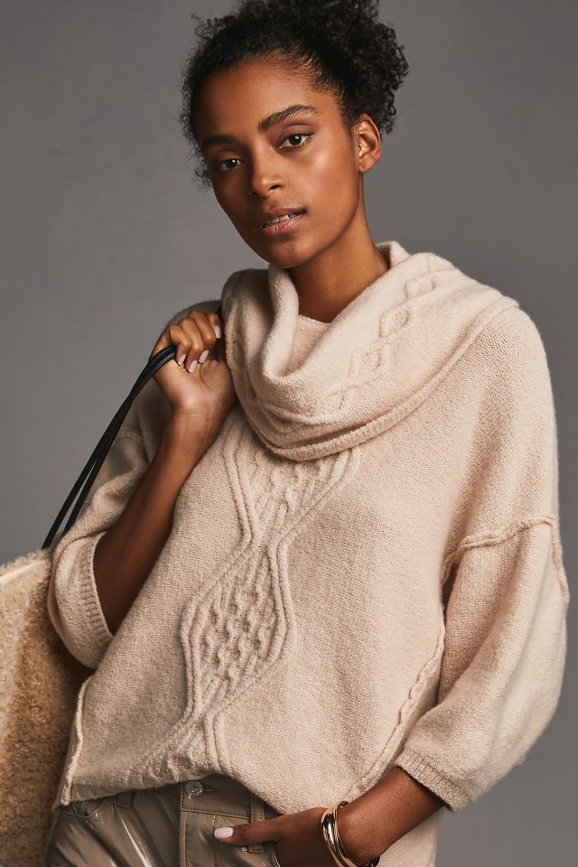 By Anthropologie Oversized Cowl-Neck Sweater