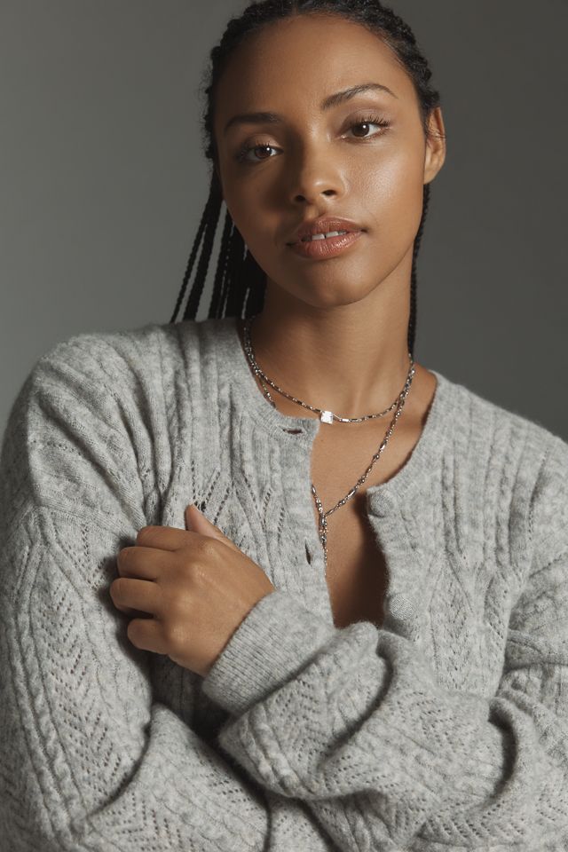 By Anthropologie Pointelle Cardigan Sweater #6