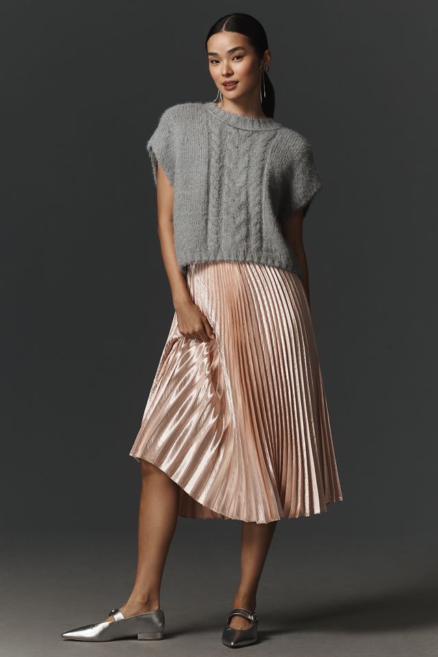 By Anthropologie Tie-Back Cable Muscle Sweater Top #1