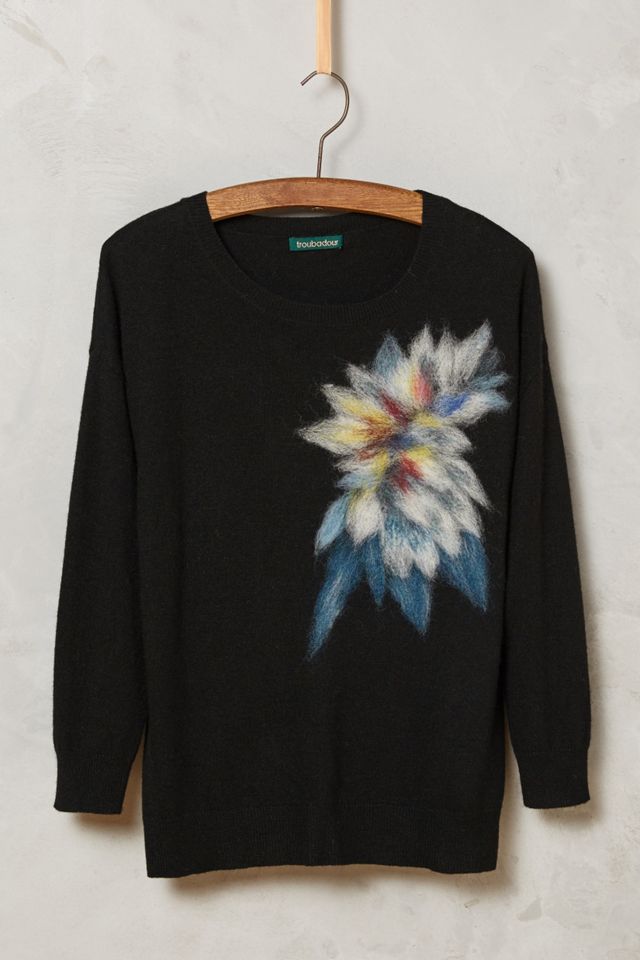 Felted Floral Pullover