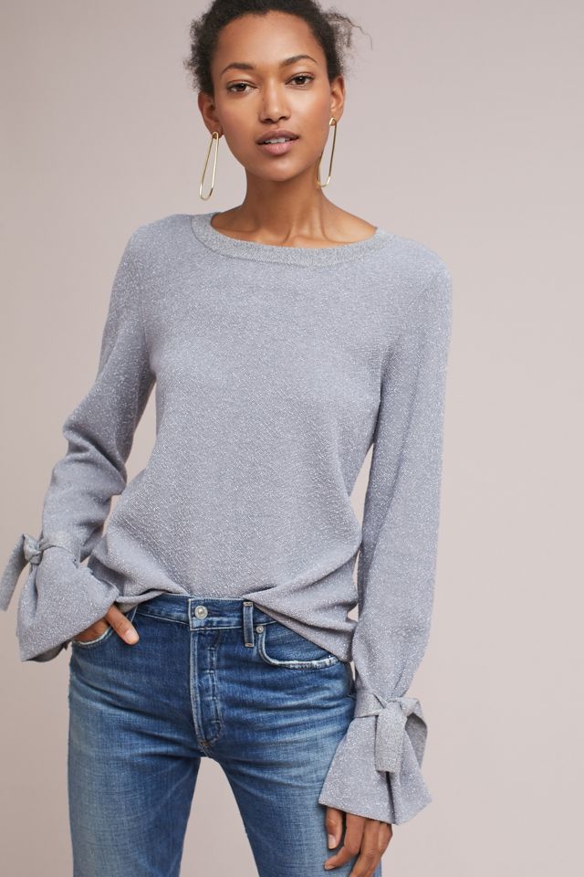 Cuffed hotsell sleeve sweater