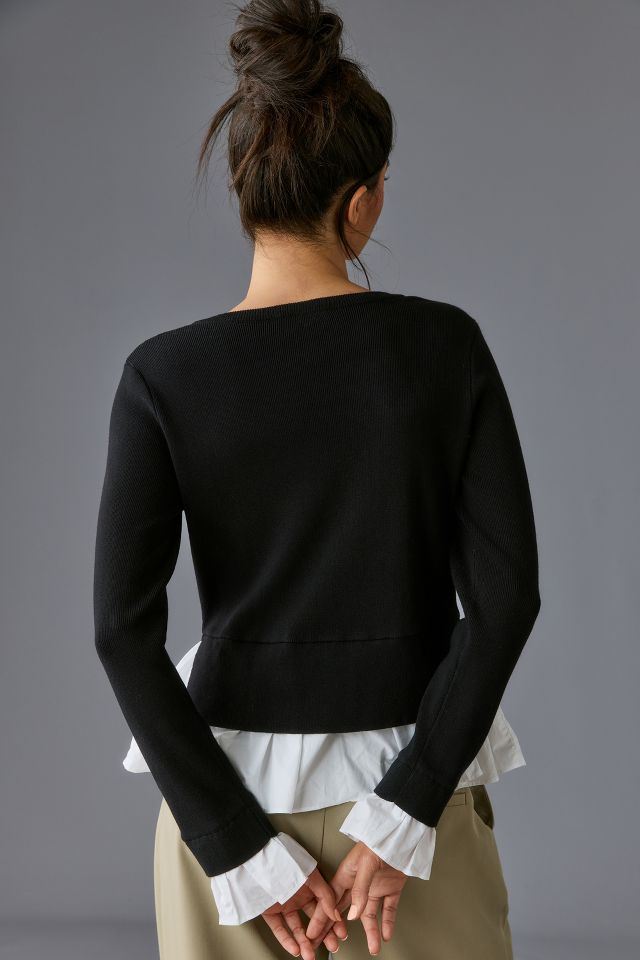 By Anthropologie Long-Sleeve Twofer Sweater