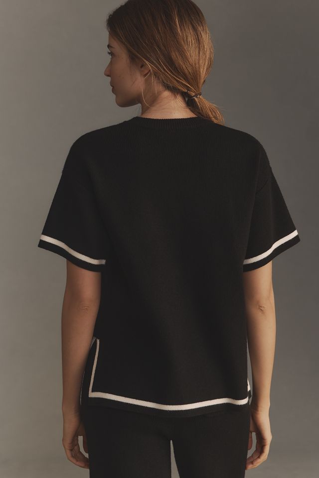 English Factory Short-Sleeve Tipped Boxy Sweater #1