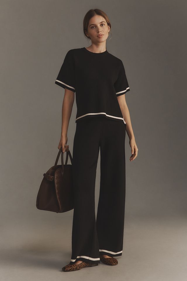 English Factory Short-Sleeve Tipped Boxy Sweater #2