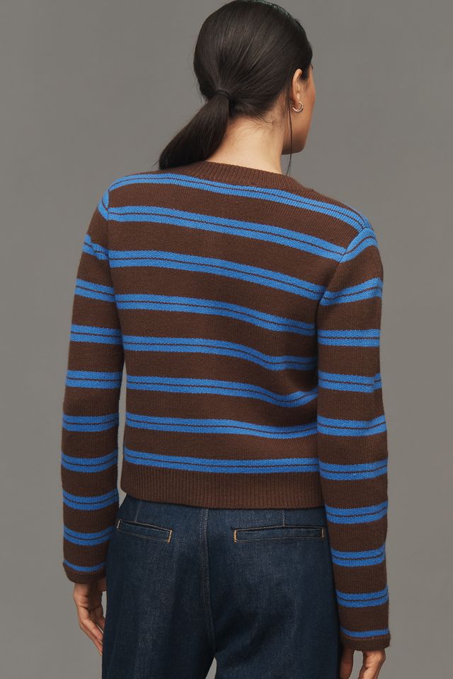 Endless Rose Crew-Neck Stripe Cardigan Sweater #1