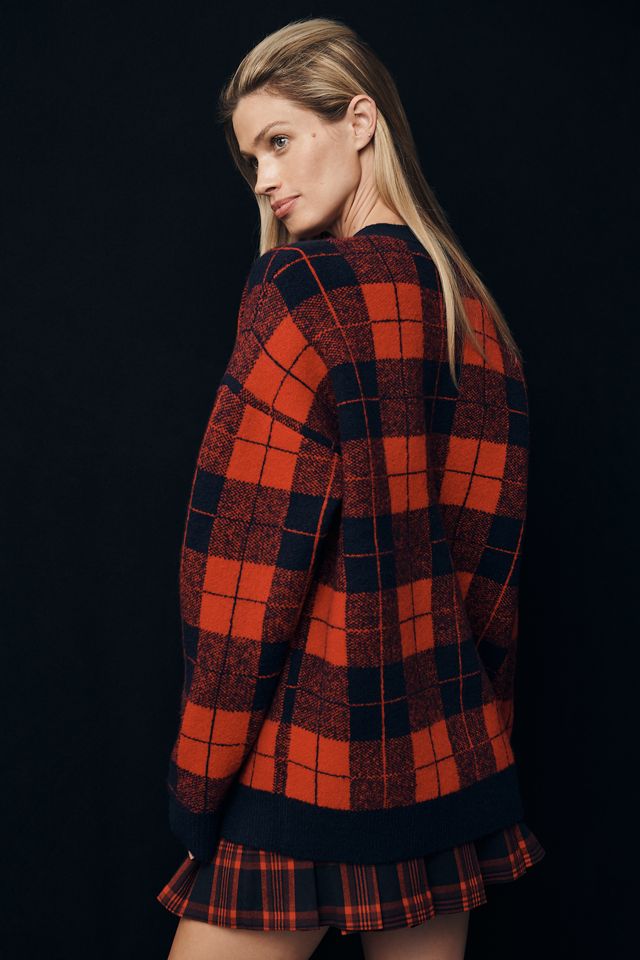 English Factory Oversized Plaid Cardigan Sweater #1