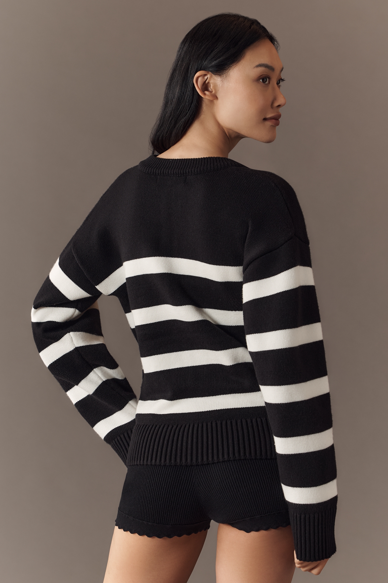 English Factory Crew-Neck Zip-Up Sweater Jacket