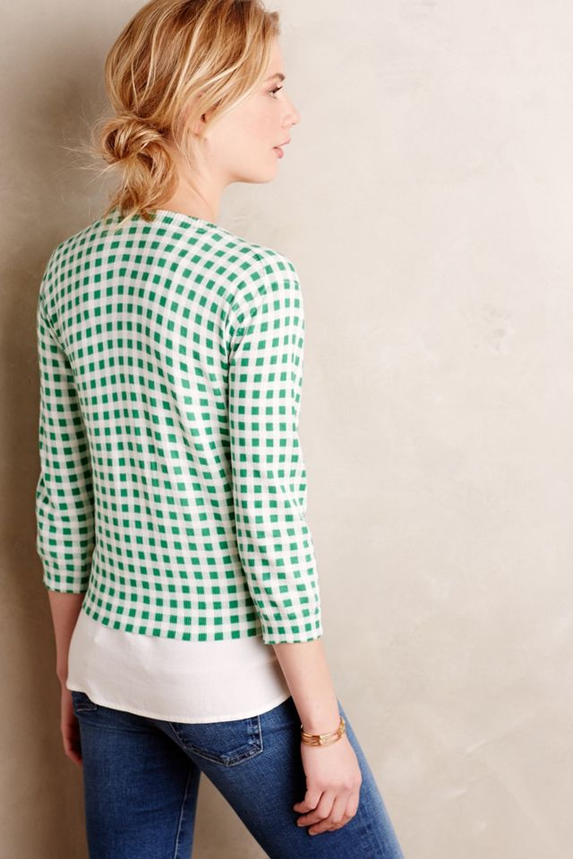 Checked Mint Cardigan #1