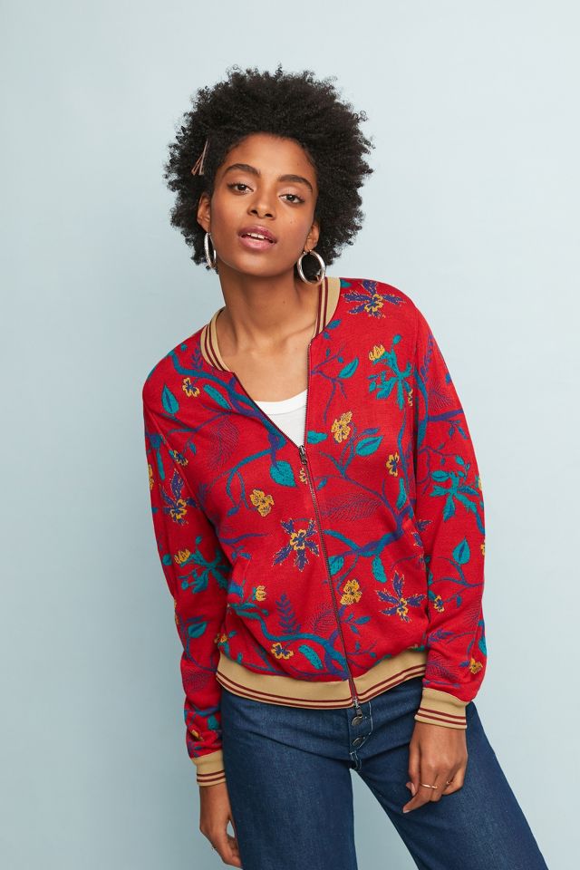 Anthropologie floral bomber on sale jacket