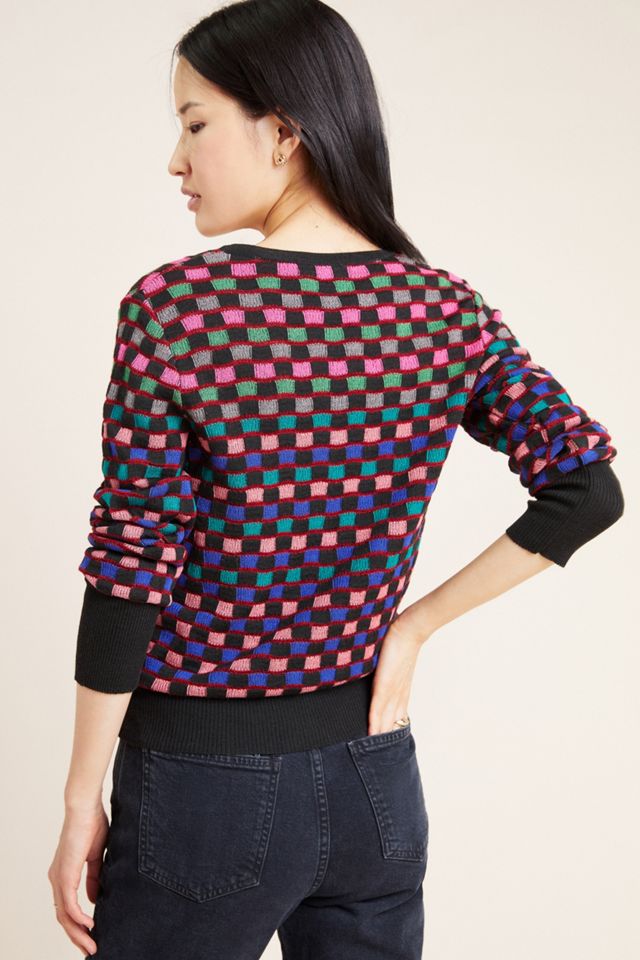 Vanessa Plaid V-Neck Sweater #1
