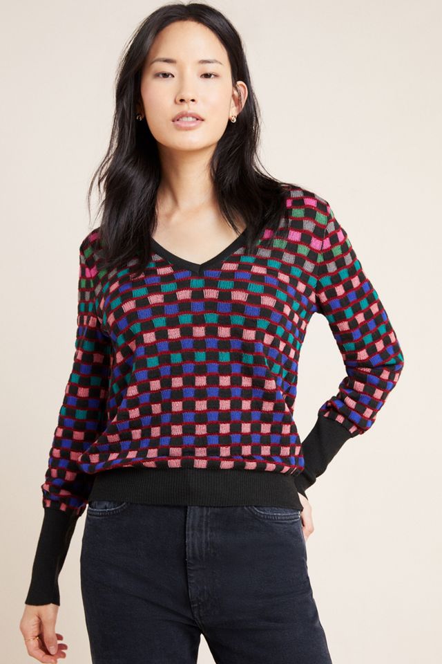 Vanessa Plaid V-Neck Sweater #3