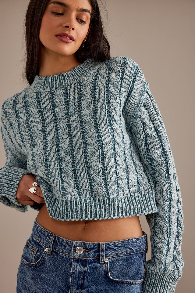 Cropped store knitted jumper