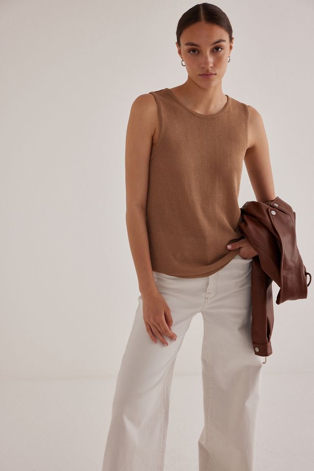 Selected Femme Top de punto sin mangas de cuello redondo #3