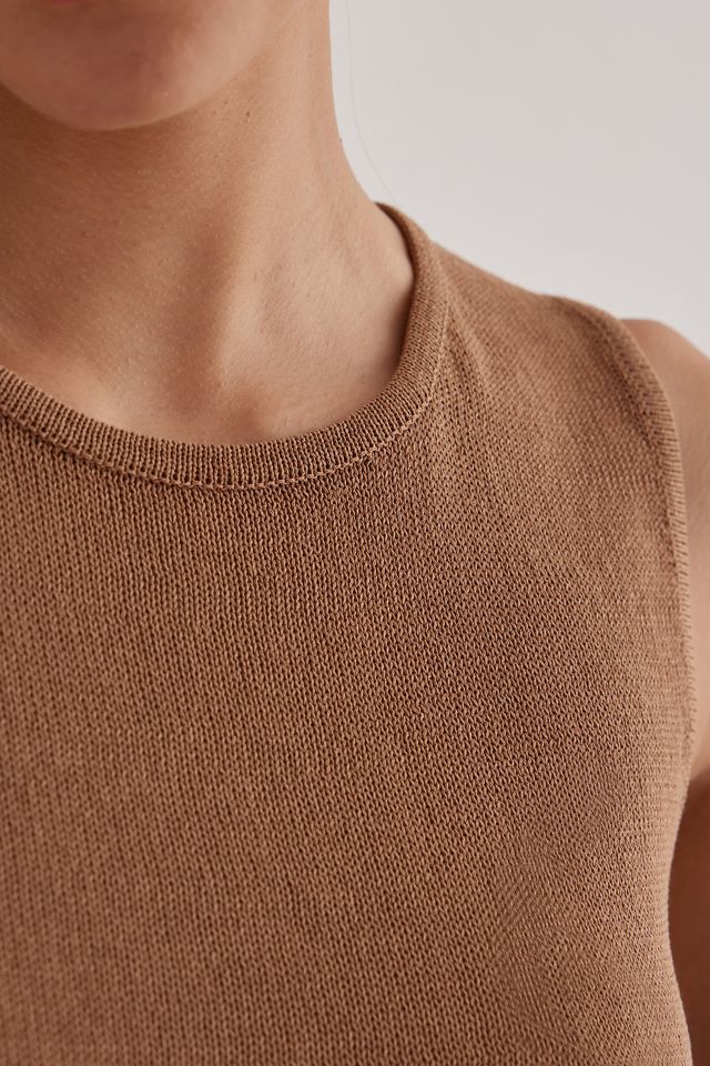 Selected Femme Top de punto sin mangas de cuello redondo #4