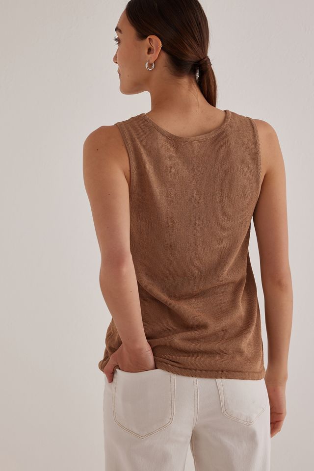Selected Femme Top de punto sin mangas de cuello redondo #5