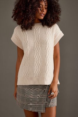 Selected Femme Elina Marie Wool Sweater Vest In Neutral