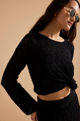 Niva Long-Sleeve Crochet Top en taille: S chez Anthropologie - Selected Femme - Modalova
