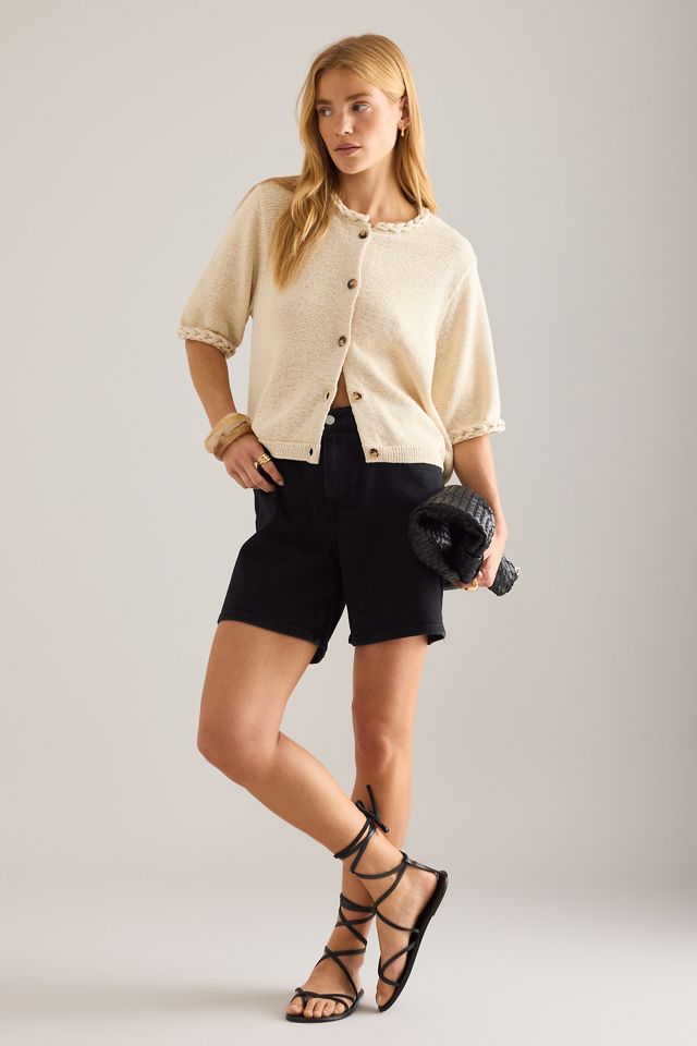 Selected Femme Alma Strickjacke mit geflochtenem Besatz #2