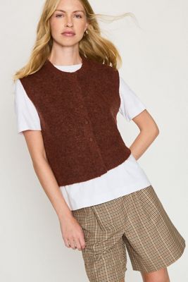 Selected Lulu Knit Button-Front Vest