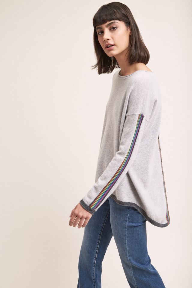 Cachemire Pull Avec Arc En Ciel Rayures Arc-en-ciel Pull à Rayures