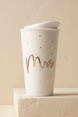 Gold-Scripted Travel Mug