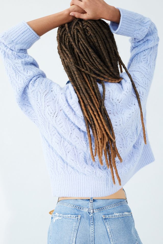 Maeve Landon Cropped Pointelle Sweater #1