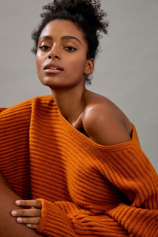 Irina Ribbed Off The Shoulder Jumper Anthropologie UK
