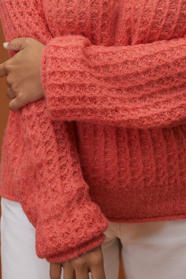 Ruffled Boat Neck Sweater #1