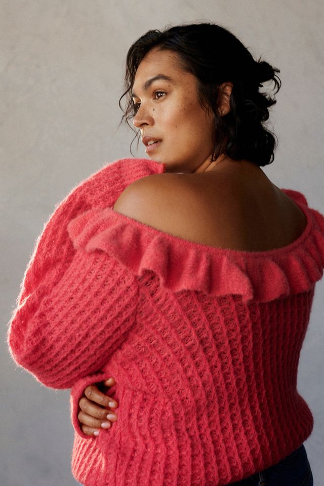 Ruffled Boat Neck Sweater #6