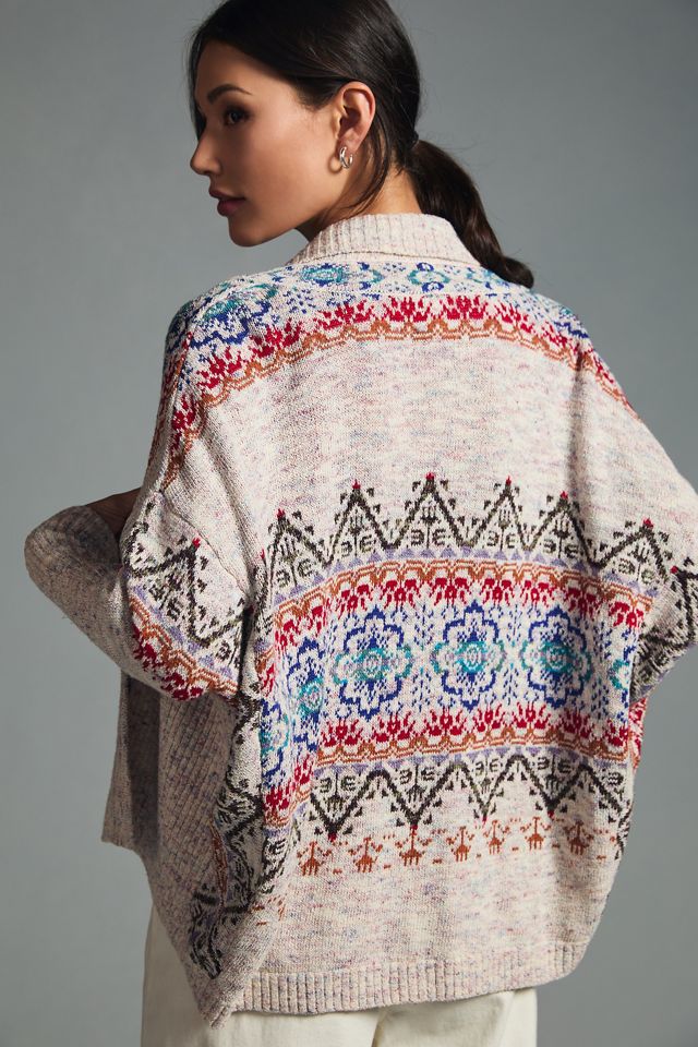 Pilcro Jacquard Cocoon Cardigan Sweater #2