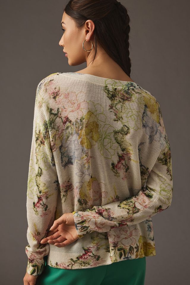 By Anthropologie Printed V-Neck Sweater #2