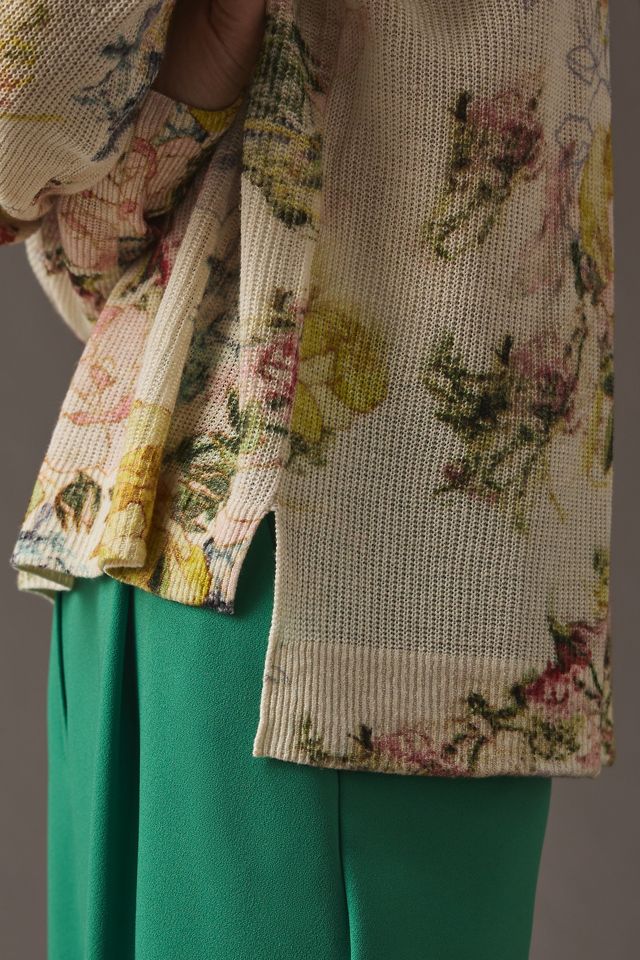 By Anthropologie Printed V-Neck Sweater #3