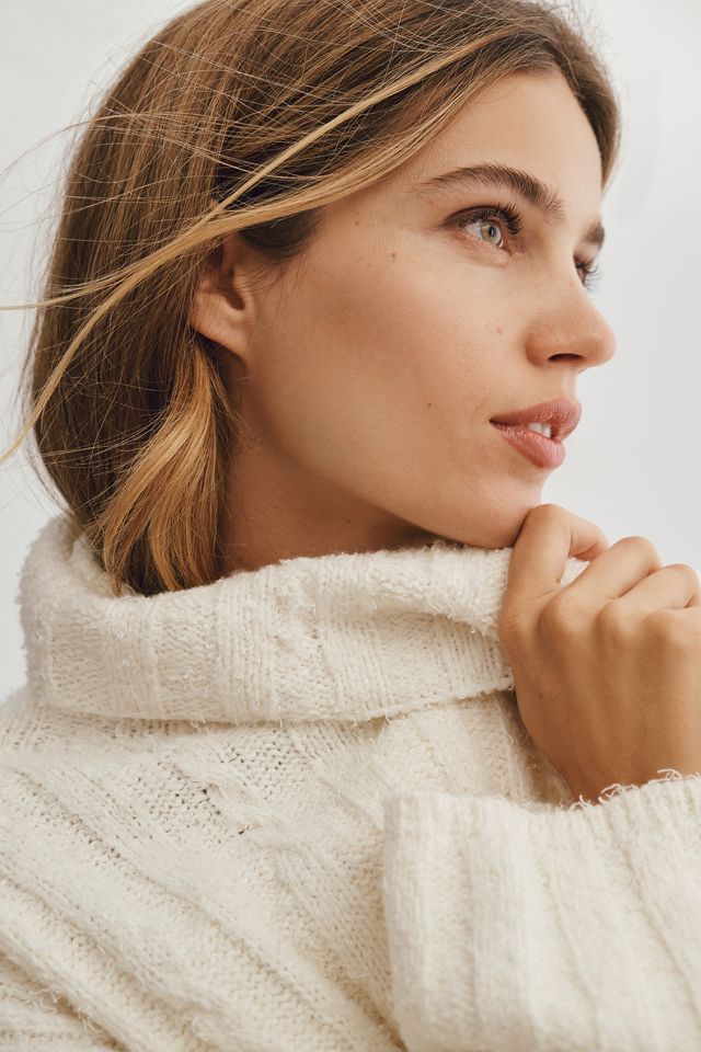 Pilcro Collared Cable-Knit Cardigan Sweater | Anthropologie