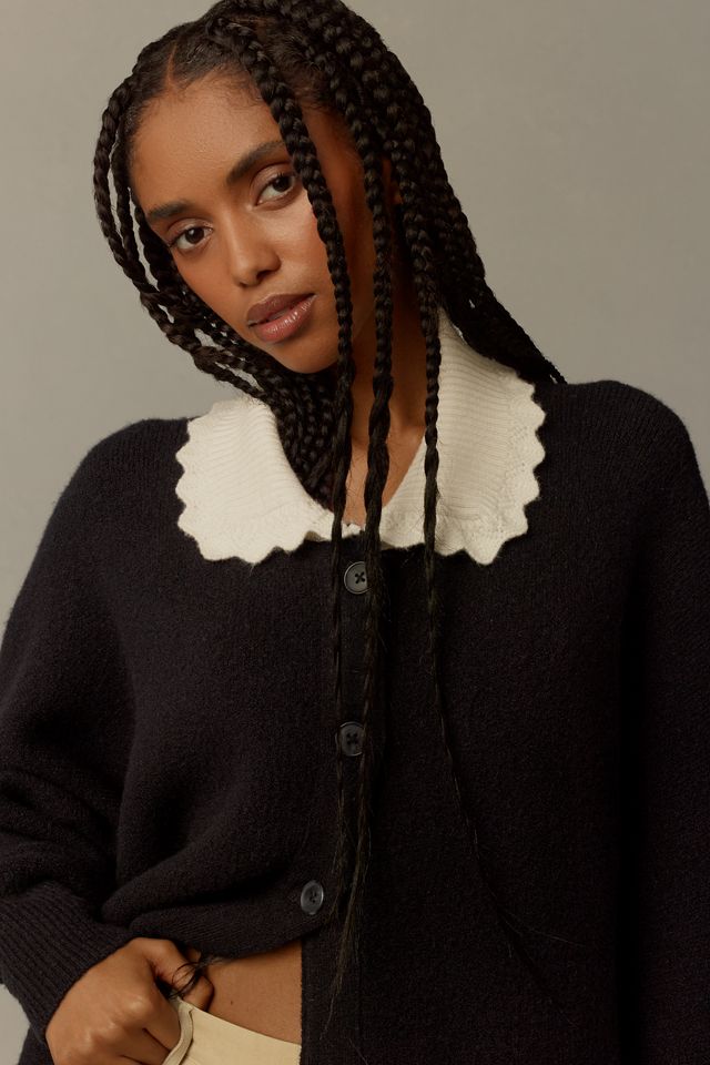 Maeve Scallop-Collar Cardigan Sweater #3