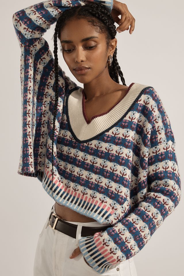 Anthropologie - Maeve gray crop 2024 sweater