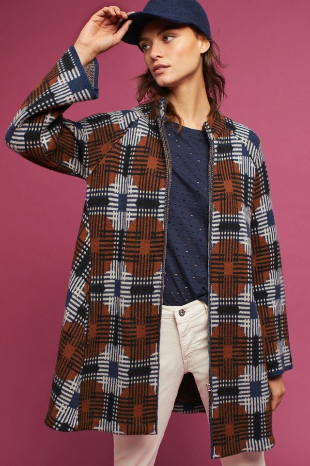 Intarsia Wool Sweater Jacket #1