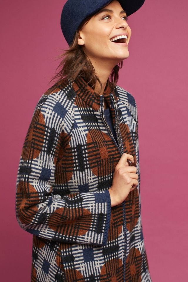 Intarsia Wool Sweater Jacket #2