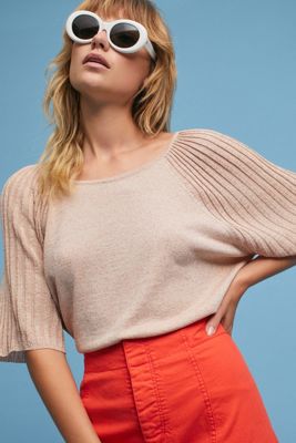 Pleated Sleeve Pullover