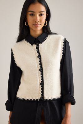 売れ筋商品|||エラン ニット&セーター アウター レディース Women's Crochet Tipped Tie-Front Vest Natural エラン ニット&セーター アウター レディース Women's Crochet