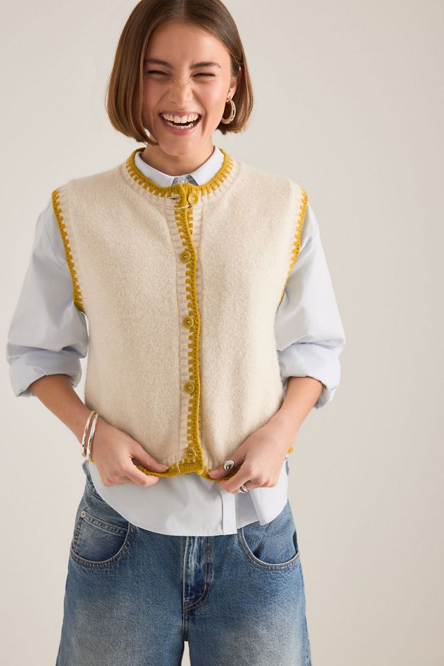 Maeve Blanket Stitch Knitted Vest #3