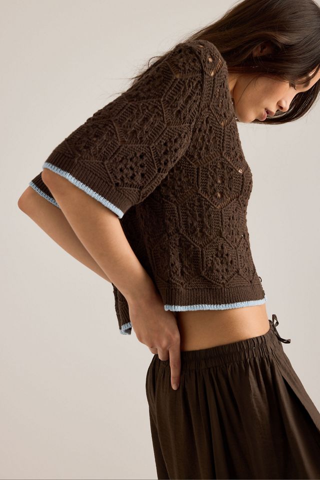 By Anthropologie Crochet Stitch Cardigan #1