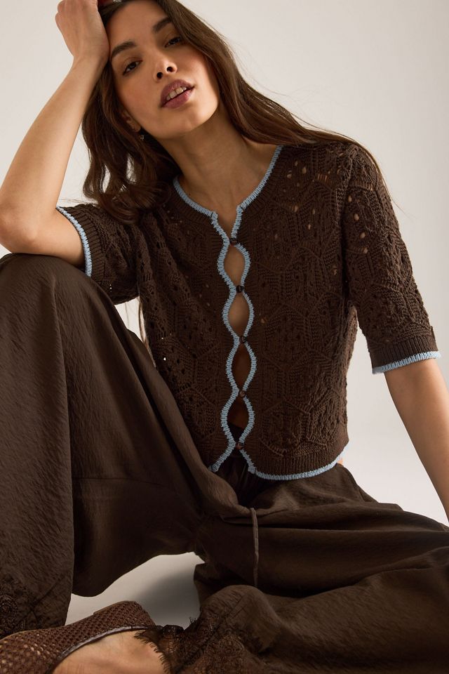 By Anthropologie Crochet Stitch Cardigan #3