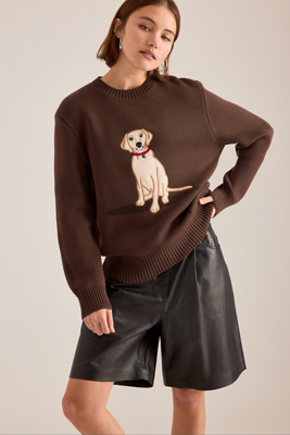 House of Sunny Labrador Embroidered Jumper