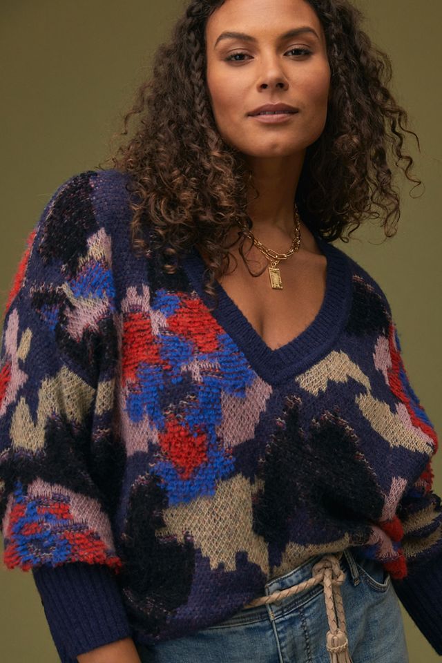 Maeve V-Neck Floral Sweater #7